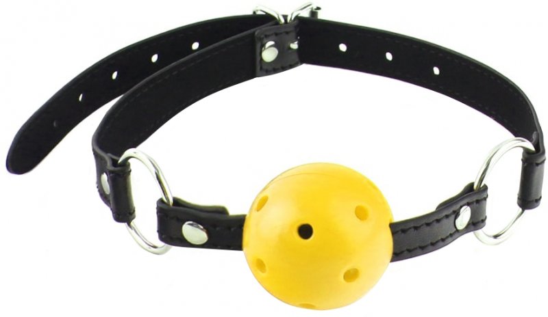 Дышащий кляп-шар желтый