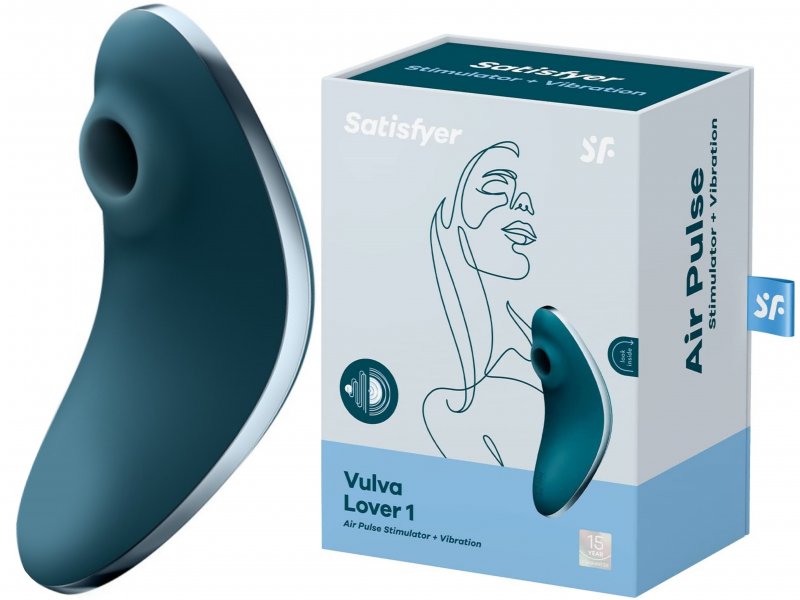 Вакуумно-волновой стимулятор клитора с вибрацией Satisfyer Vulva Lover 1 морская волна