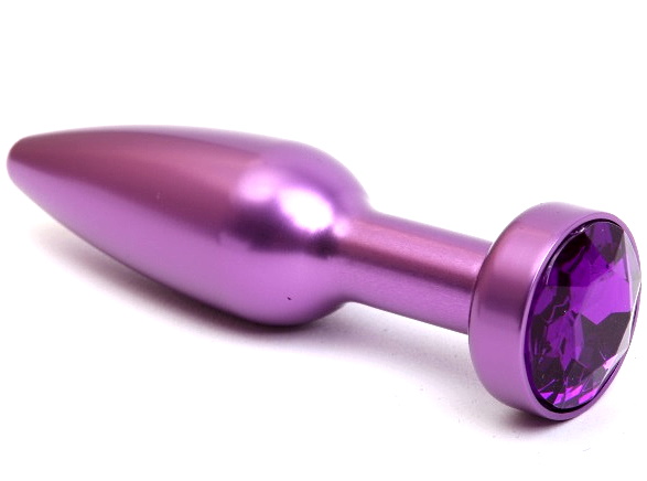 Фиолетовая металлическая пробка с фиолетовым стразом, размер S