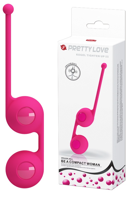 Вагинальные шарики со смещённым центром тяжести Pretty Love Kegel Tighten Up III розовые