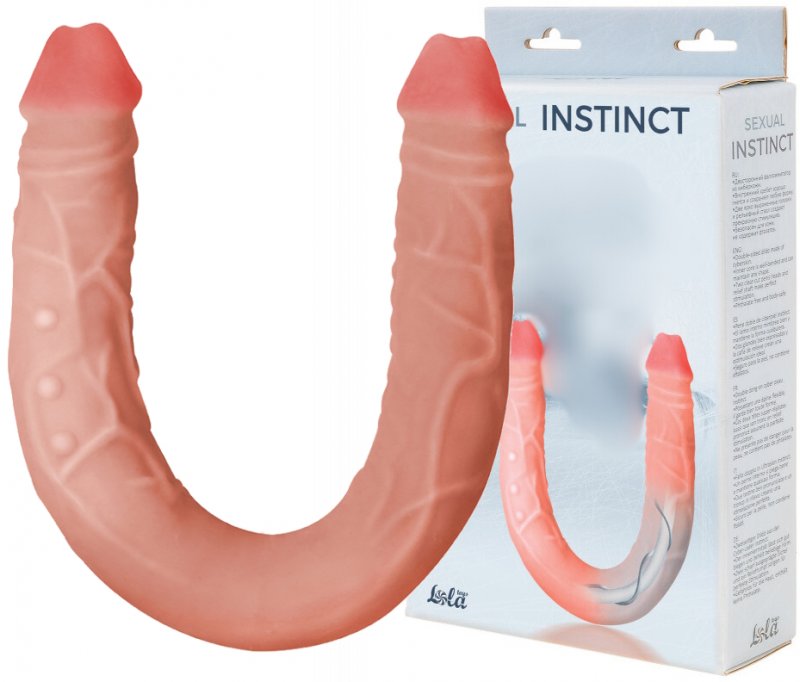 Двойной фаллоимитатор с хребтом Sensual Instinct 48 см