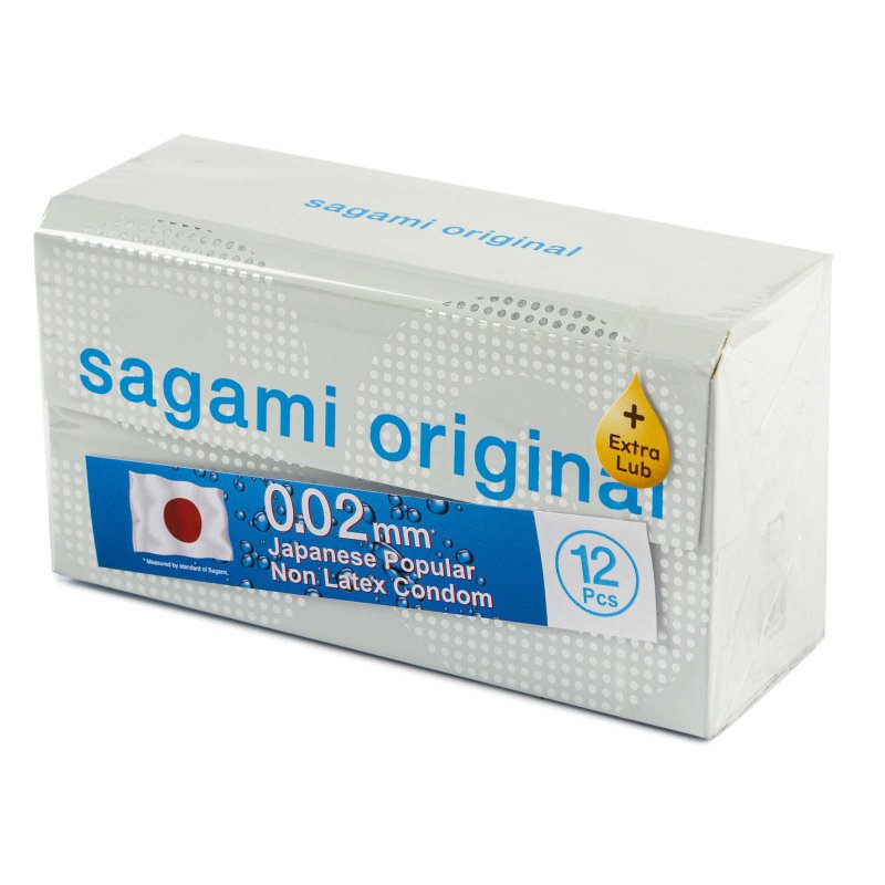 Полиуретановые презервативы Sagami Original 0,02 Extra Lub 12 шт