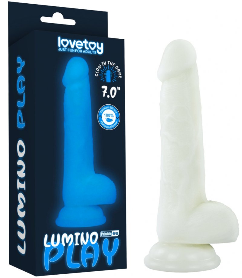 Светящийся в темноте фаллос на присоске Lumino Play Dildo 18 см