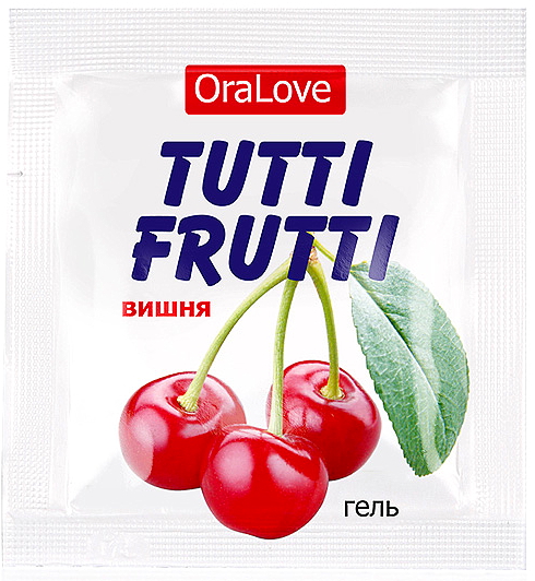 Съедобный лубрикант со вкусом вишни Tutti-Frutti OraLove 4 гр, пробник