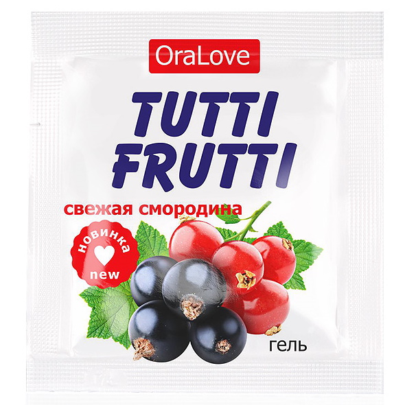 Съедобный лубрикант со вкусом свежей смородины Tutti-Frutti OraLove 4 гр, пробник