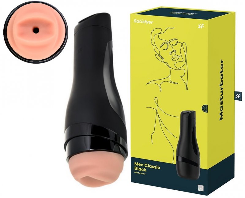 Мастурбатор в колбе Satisfyer Men Classic Black ДЕФОРМИРОВАННАЯ УПАКОВКА