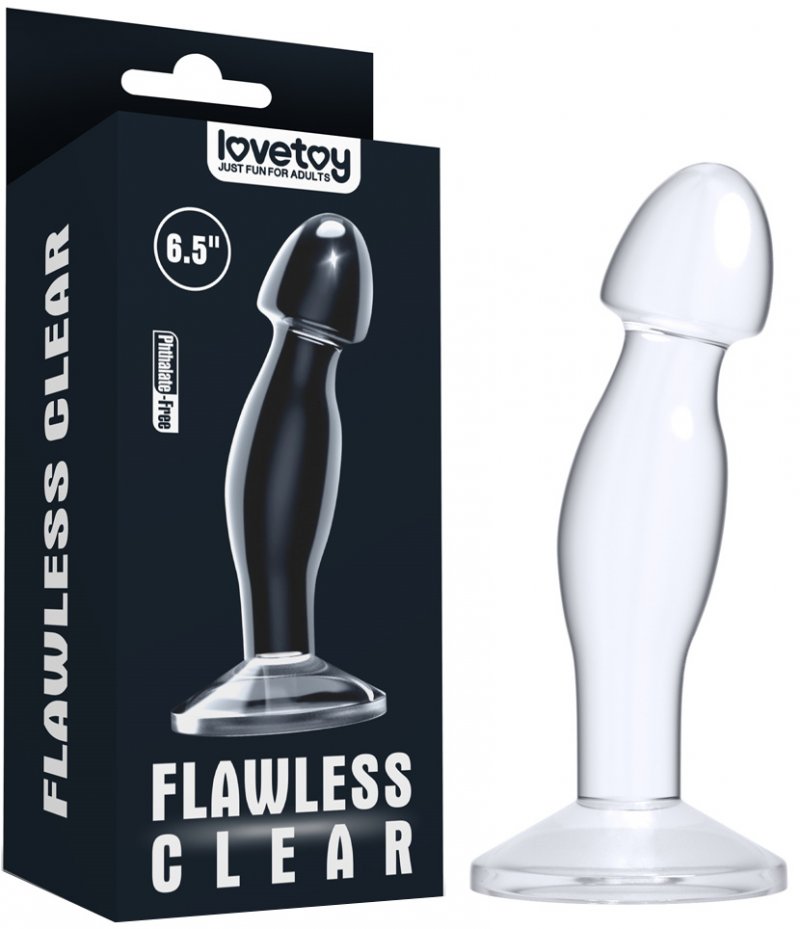 Прозрачная анальная втулка Lovetoy Flawless Clear Prostate Plug 17 см