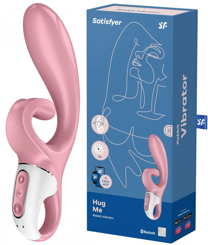 Смарт-вибратор кролик с гибким клиторальным отростком Satisfyer Hug Me Pink