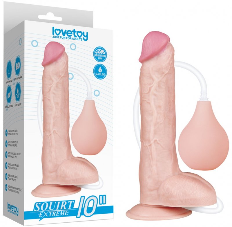 Реалистичный фаллос с имитацией семяизвержения Lovetoy Squirt Extreme 25 см