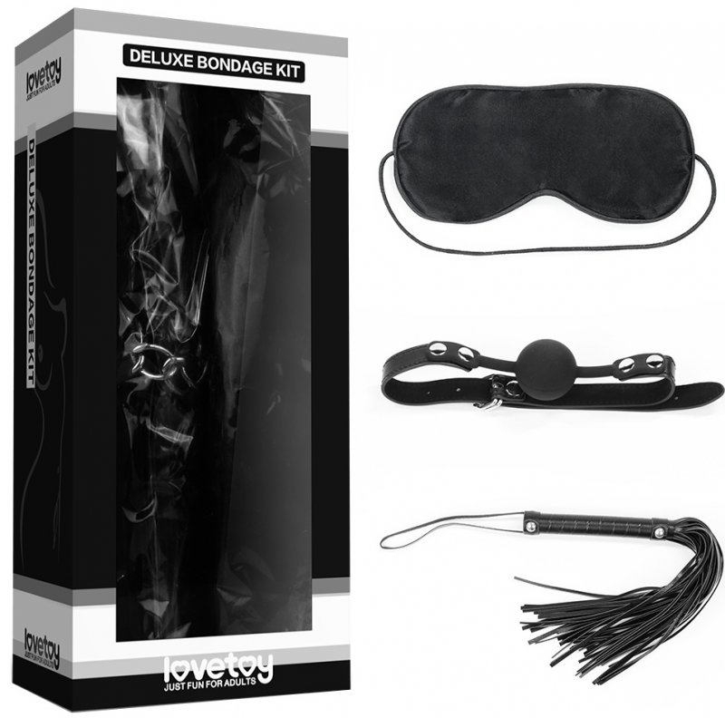 Набор для ролевых игр Deluxe Bondage Kit (маска, кляп, плеть)