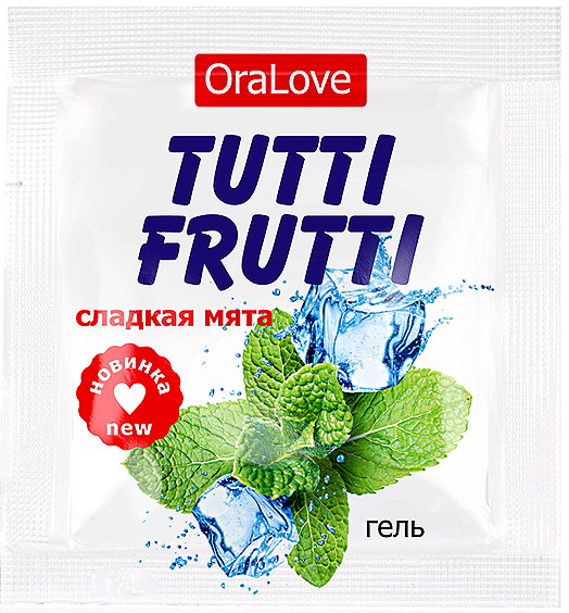 Съедобный лубрикант со вкусом сладкой мяты Tutti-Frutti OraLove 4 гр, пробник