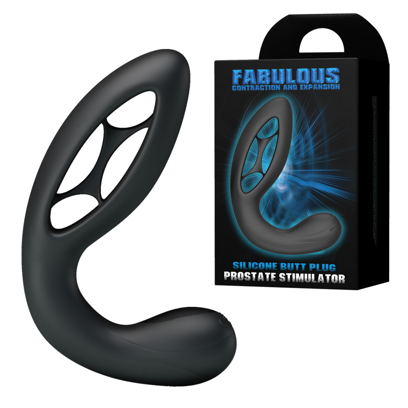 Черный перезаряжающийся массажер простаты Flexible Fabulous Vibration Frequency