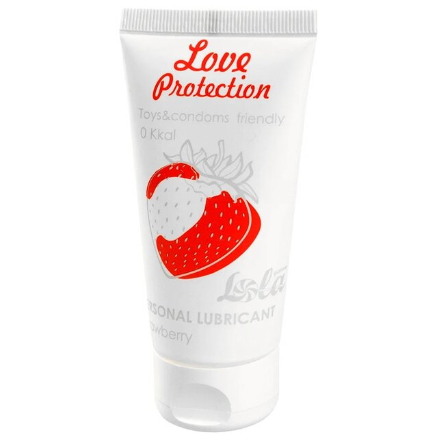 Съедобный лубрикант с клубникой Lola Games Love Protection 50 мл