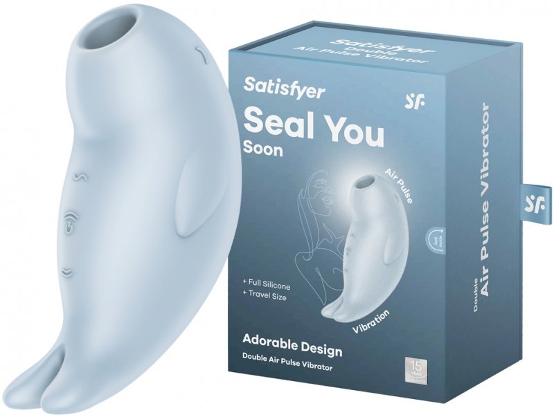 Вакуумно-волновой стимулятор клитора с вибрацией Satisfyer Seal You Soon голубой