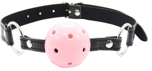 Дышащий кляп-шар розового цвета