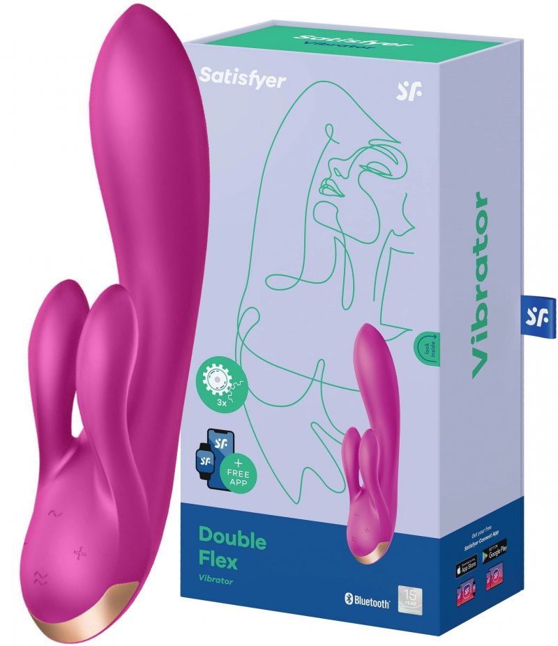 Смарт-вибратор с клиторальным стимулятором Satisfyer Double Flex фиолетовый