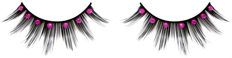 Черные ресницы с ярко-розовыми стразами Baci