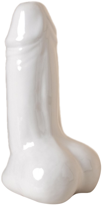 Глянцевая керамическая настольная ваза Достоинство белая 21 см