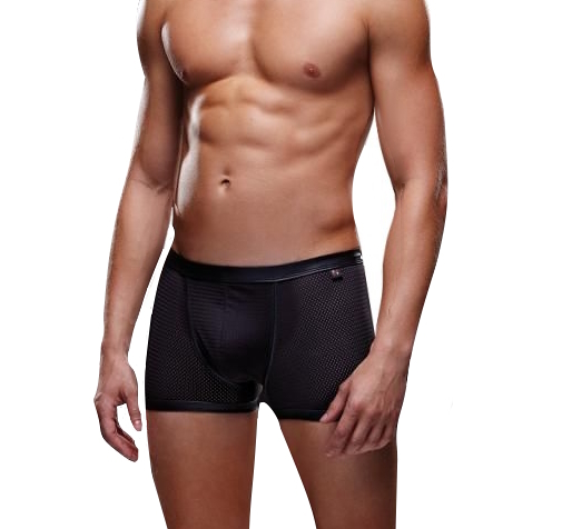 Мужские трусы-боксеры с мокрым эффектом в сеточку Envy черные M/L