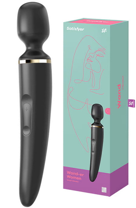 Вибромассажер перезаряжаемый Satisfyer Wand-er Women черный ДЕФОРМИРОВАННАЯ УПАКОВКА