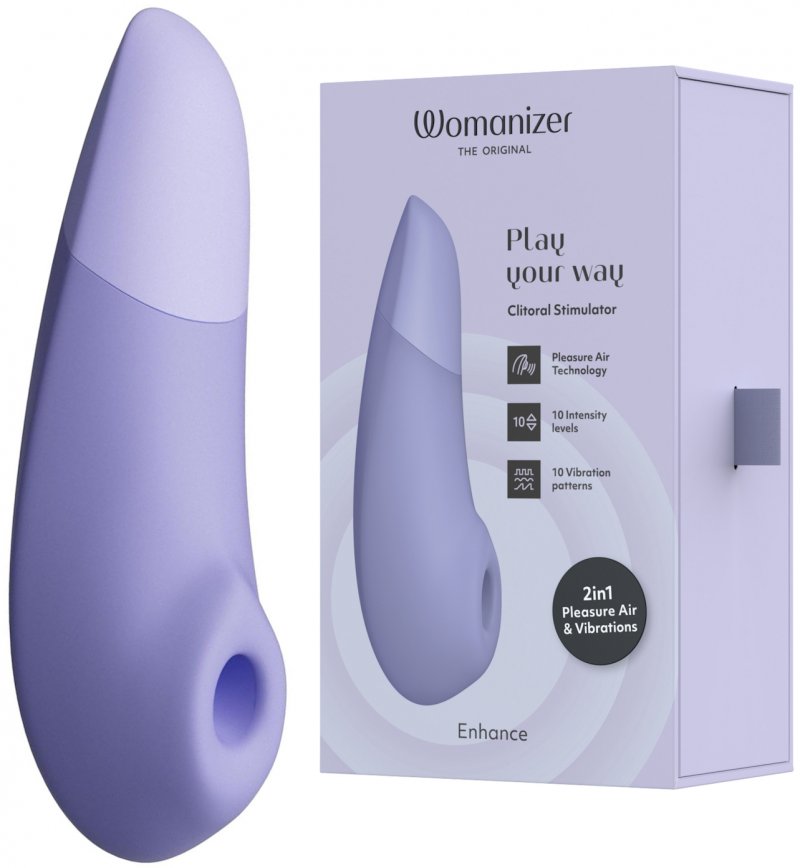 Бесконтактный вакуумно-волновой стимулятор клитора с вибрацией Womanizer Enhance сиреневый