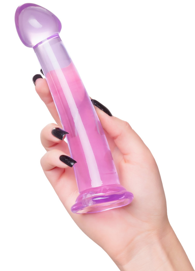 Фиолетовый фаллоимитатор Jelly Dildo M Toyfa Basic 18 см