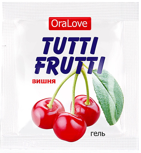 Съедобный лубрикант со вкусом вишни Tutti-Frutti OraLove 4 гр, пробник