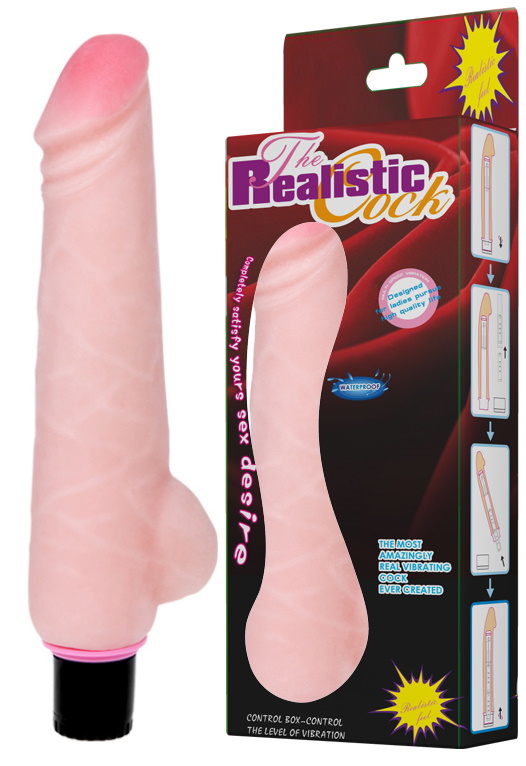 Реалистичный вибратор с мошонкой Realistic Cock 24 см