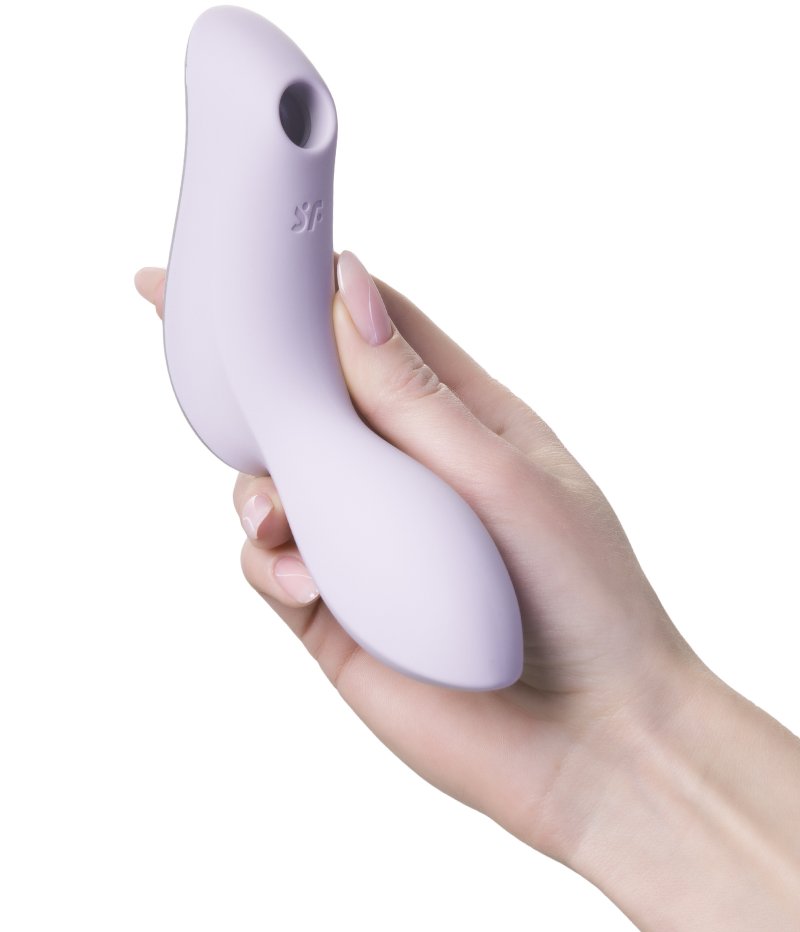 DEMO Вакуумный вибростимулятор для клитора и точки G Satisfyer Curvy Trinity 2 сиреневый
