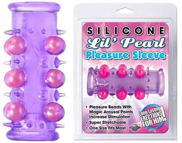 Открытая насадка на пенис Silicone Lil Pearl Pleasure Sleeve Purple