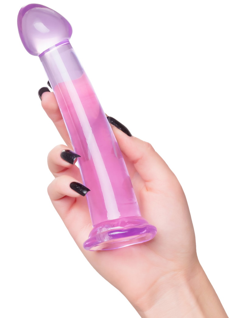 Фиолетовый фаллоимитатор Jelly Dildo M Basic 18 см