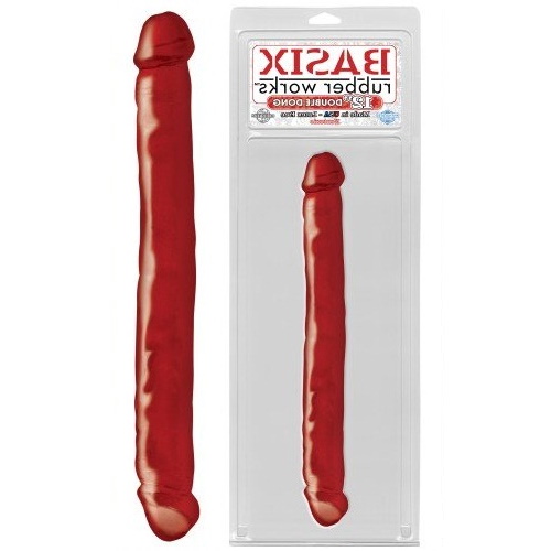 Двухсторонний фаллоимитатор Basix Rubber Works 12 in Double Dong Red