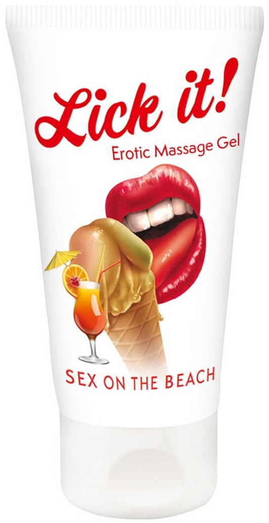 Съедобный массажный гель с ароматом коктейля Sex On The Beach Lick It Erotic Massage Gel 50 мл