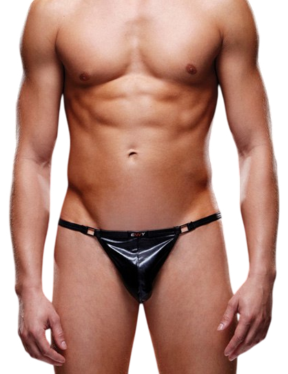 Глянцевые мужские V-стринги Envy черные S/M