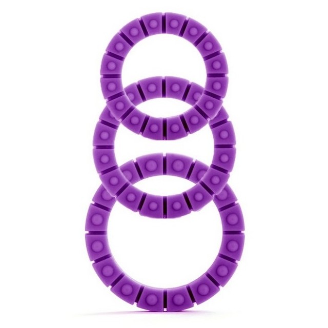 Набор их 3-х эрекционных колец Silicone Love Wheel Purple