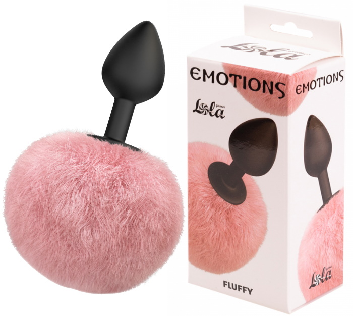 Анальная пробка с хвостиком Emotions Fluffy Pink