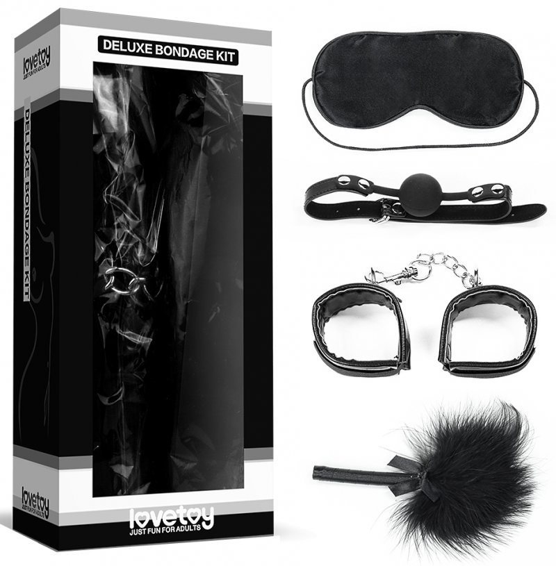 Набор для ролевых игр Deluxe Bondage Kit (маска, кляп, наручники, тиклер)