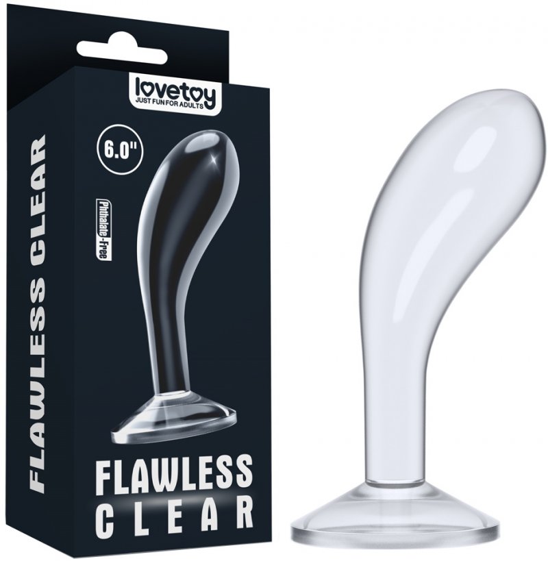 Прозрачный стимулятор простаты Flawless Clear Prostate Plug 15 см