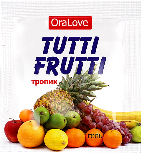 Съедобный лубрикант со вкусом тропик Tutti-Frutti OraLove 4 мл, пробник