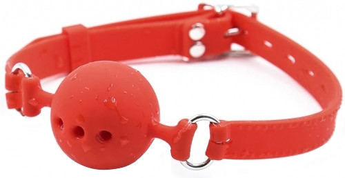 Дышащий кляп-шар из силикона Red S