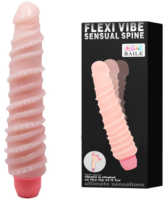 Гнущийся вибратор с хребтом Flexi Vibe 21 см