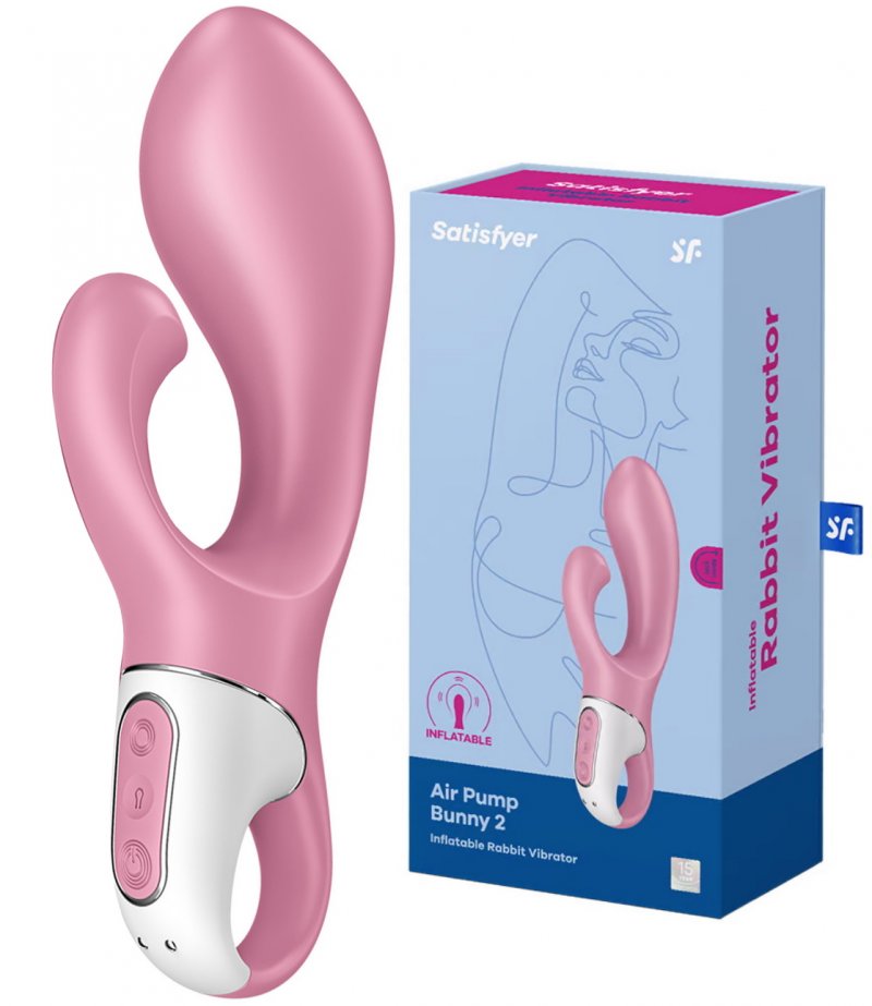 Расширяющийся вибратор с клиторальным стимулятором Satisfyer Air Pump Bunny 2