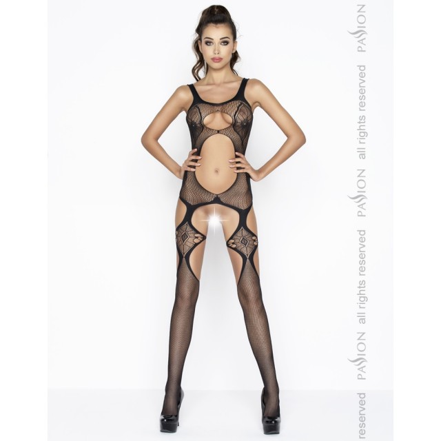 Черный роскошный кружевной кэтсьюит BS039 S/L