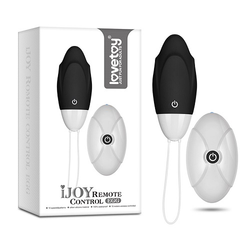 Черное виброяйцо с беспроводным пультом Ijoy Remote Control Egg