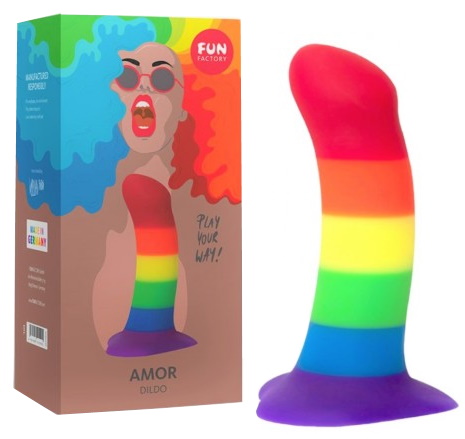 Фаллоимитатор Fun Factory Amor Rainbow 15 см