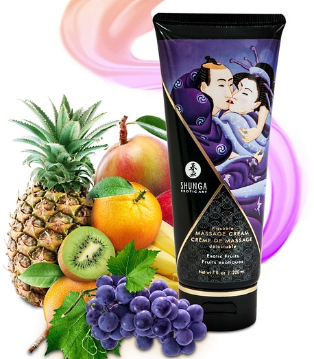 Съедобный массажный крем Shunga Exotic Fruits со вкусом экзотических фруктов 200 мл