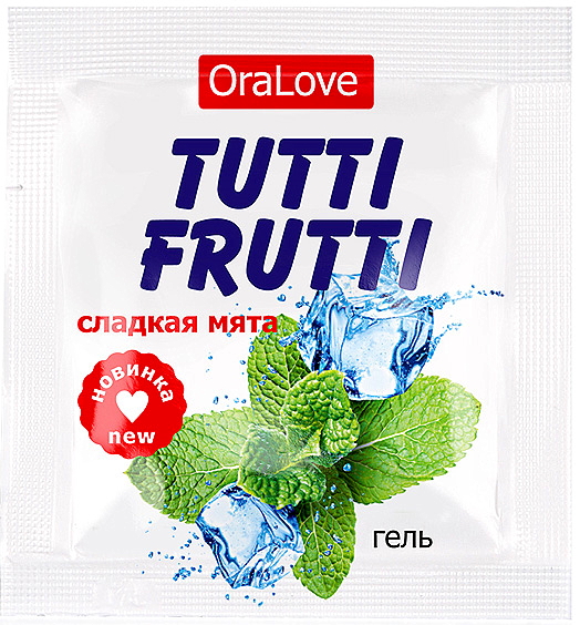 Съедобный лубрикант со вкусом сладкой мяты Tutti-Frutti OraLove 4 мл, пробник