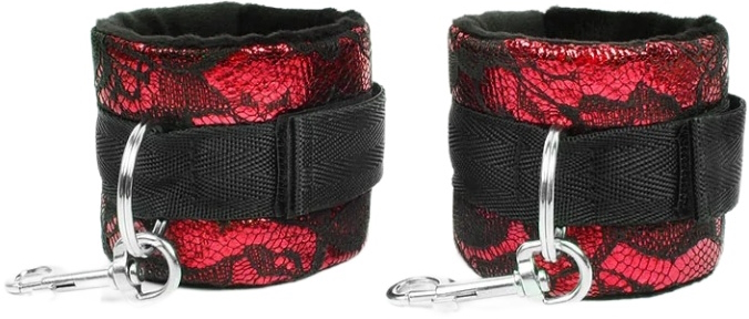 Кружевные наручники Notabu красно-черные