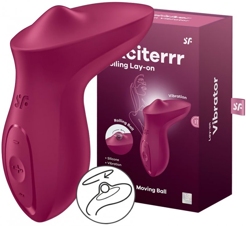 Клиторальный вибромассажер с плавающим стимулятором Satisfyer Exciterrr бордовый