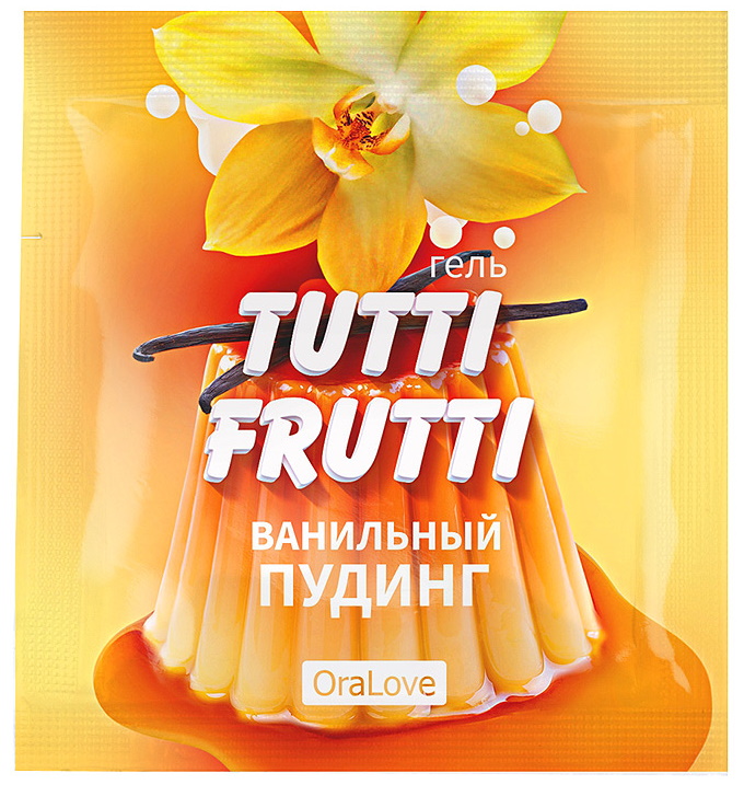 Съедобный лубрикант со вкусом ванильный пудинг Tutti-Frutti OraLove 4 гр, пробник